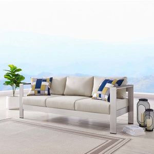 EEI-3917-SLV-BEI Outdoor/Patio Furniture/Outdoor Sofas