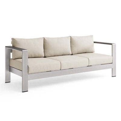 Product Image: EEI-3917-SLV-BEI Outdoor/Patio Furniture/Outdoor Sofas