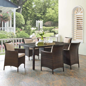 EEI-4032-BRN-BEI-SET Outdoor/Patio Furniture/Patio Dining Sets