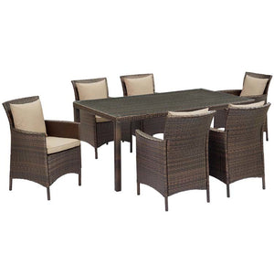 EEI-4032-BRN-BEI-SET Outdoor/Patio Furniture/Patio Dining Sets