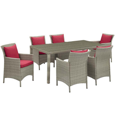 Product Image: EEI-4015-LGR-RED-SET Outdoor/Patio Furniture/Patio Dining Sets