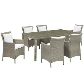 Conduit Seven-Piece Outdoor Patio Wicker Rattan Dining Set