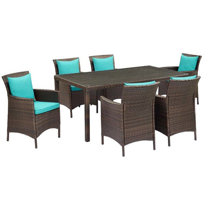 Product Image: EEI-4032-BRN-TRQ-SET Outdoor/Patio Furniture/Patio Dining Sets