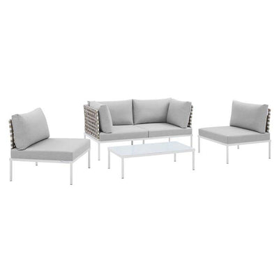Product Image: EEI-4689-TAN-GRY-SET Outdoor/Patio Furniture/Patio Conversation Sets