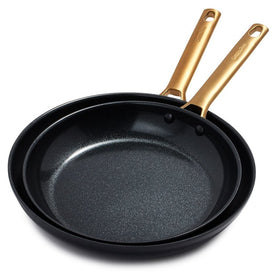 Padove Reserve-Black 10" & 12" Ceramic Nonstick Open Fry Pan Set