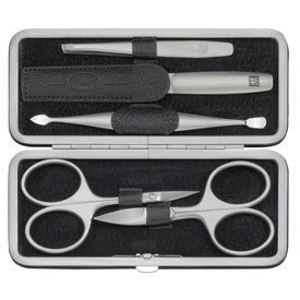 Twinox Six-Piece Manicure Tool Set with Yak Leather Frame Case - Black