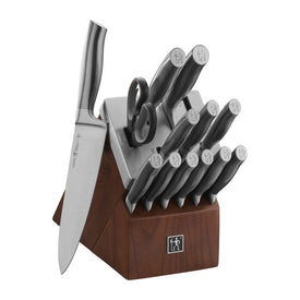 Graphite Fourteen-Piece Self-Sharpening Knife Block Set