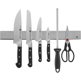 Pro Seven-Piece Set with 17.5" Stainless Steel Magnetic Knife Bar