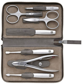 Twinox Eight-Piece Manicure Tool Set with Zipper Case - Taupe