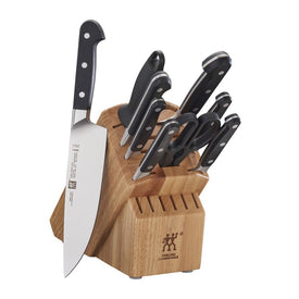 Pro Ten-Piece Knife Block Set with Natural Rubberwood Block