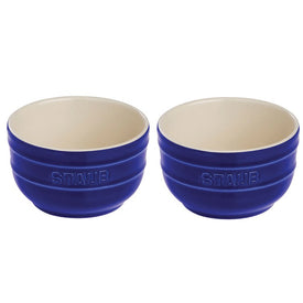 Two-Piece Ceramic Prep Bowl Set - Dark Blue