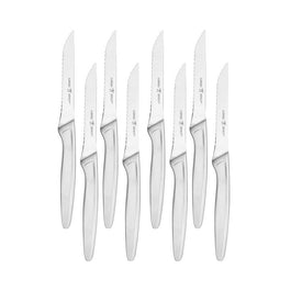 Eight-Piece Stainless Steel Serrated Steak Knife Set