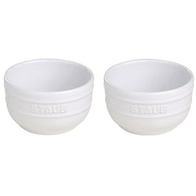 Two-Piece Ceramic Prep Bowl Set - White