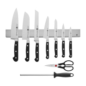 Professional "S" Ten-Piece Knife Set with 17.5" Stainless Steel Magnetic Knife Bar