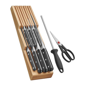 Pro Ten-Piece Knife Block Set with Beechwood In-Drawer Knife Tray