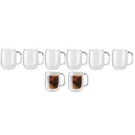 Sorrento Plus 12 oz/355 ml Coffee Glasses Mugs Set of 8