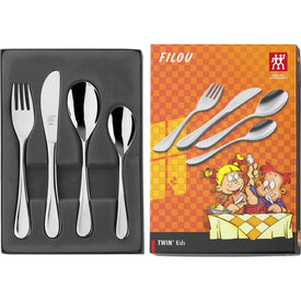 Twin Kids Filou Four-Piece 18/10 Stainless Steel Flatware Set