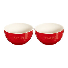 Two-Piece Large Ceramic Universal Bowl Set - Cherry