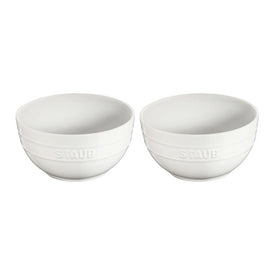 Two-Piece Large Ceramic Universal Bowl Set - White