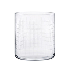 Finesse Grid Whiskey Single Old Fashioned Glasses Set of 4