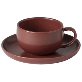 Pacifica 7 Oz Tea Cup and Saucer - Cayenne