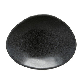 Livia 6" Oval Plate - Matte Black - Set of 6