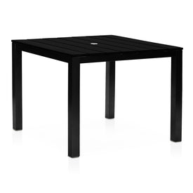 Park City Modern Outdoor 40" Square Dining Table - Black/Black