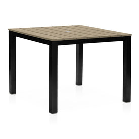 Park City Modern Outdoor 40" Square Dining Table - Black/Weathered Wood