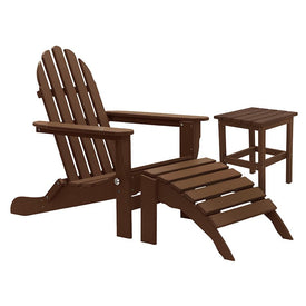 The Adirondack Chair/Ottoman and Side Table - Chocolate