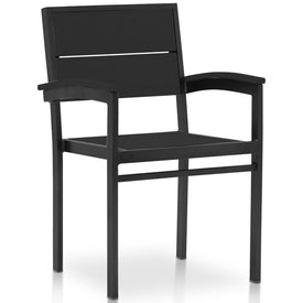 Park City Modern Outdoor Dining Arm Chair - Black/Black