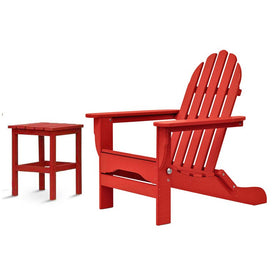 The Adirondack Chair/Side Table - Bright Red
