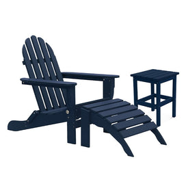The Adirondack Chair/Ottoman and Side Table - Navy