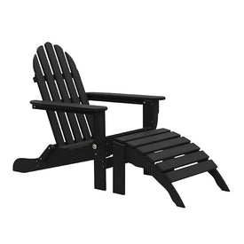 The Adirondack Chair/Ottoman - Black