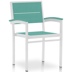 Park City Modern Outdoor Dining Arm Chair - White/Aruba