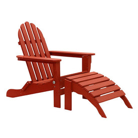 The Adirondack Chair/Ottoman - Bright Red