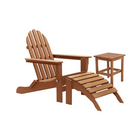 The Adirondack Chair/Ottoman and Side Table - Teak