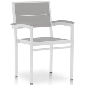 Park City Modern Outdoor Dining Arm Chair - White/Light Gray