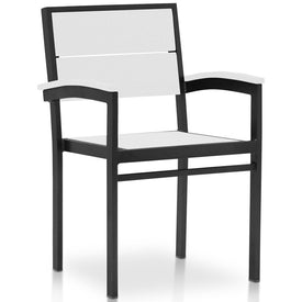 Park City Modern Outdoor Dining Arm Chair - Black/White