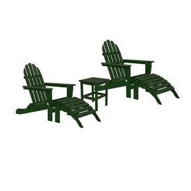 The Adirondack Set with Ottomans - Forest Green