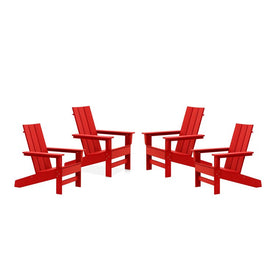 Aria Adirondack Chairs Set of 4 - Bright Red