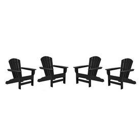 Boca Raton Adirondack Chairs Set of 4 - Black