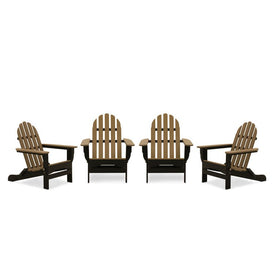 The Adirondack Chairs Set of 4 - Black/Weathered Wood