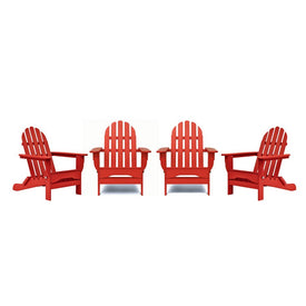 The Adirondack Chairs Set of 4 - Bright Red