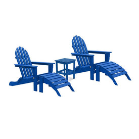 The Adirondack Set with Ottomans - Royal Blue