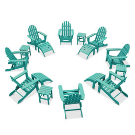 The Adirondack Chair 8-Piece Patio Set with 4 Ottomans and 4 Side Tables - Aruba