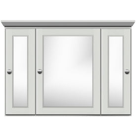 36"W x 27"H x 6.5"D Tri-View Surface-Mount Medicine Cabinet Rounded/Mirror