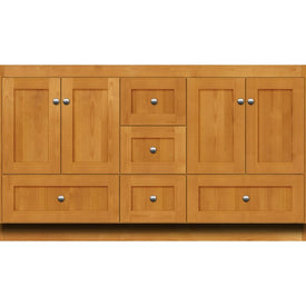 Simplicity Shaker 60"W x 21"D x 34.5"H Single Bathroom Vanity Cabinet Only with Center Drawers