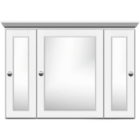 Ultraline 36"W x 27"H x 6.5"D Framed Tri-View Surface-Mount Bathroom Medicine Cabinet