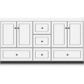 Simplicity Ultraline 60"W x 21"D x 34.5"H Double Bathroom Vanity Cabinet Only with Center Drawers