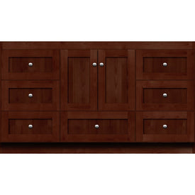 Simplicity Shaker 60"W x 21"D x 34.5"H Single Bathroom Vanity Cabinet Only with Side Drawers